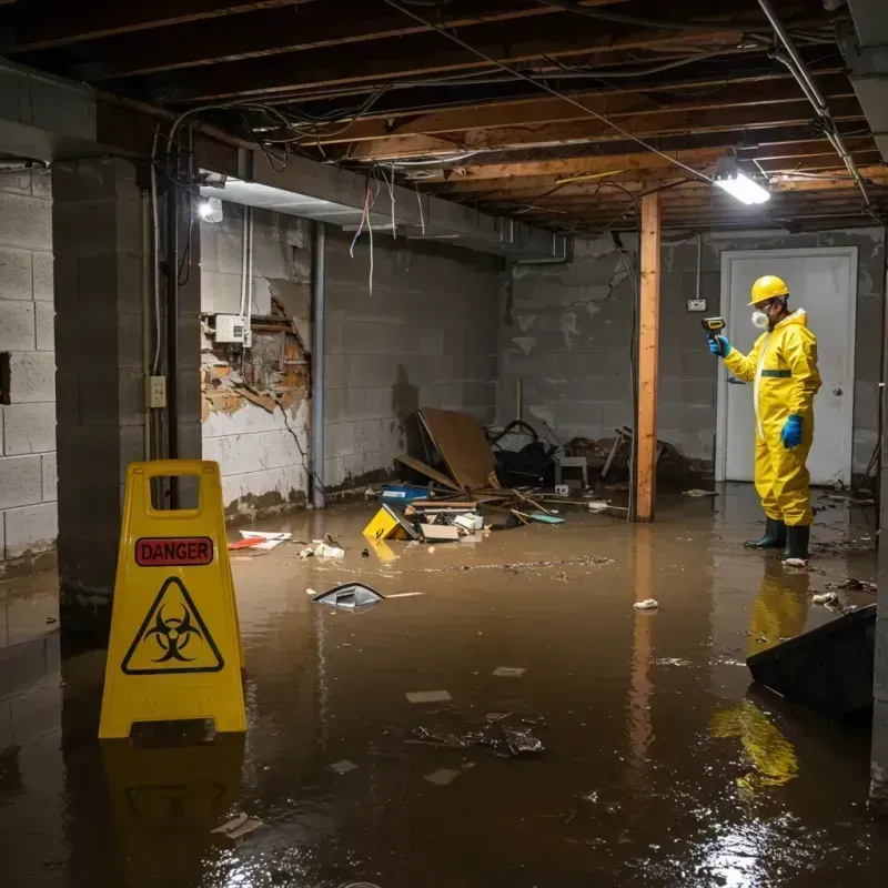 Flooded Basement Electrical Hazard in Bentleyville, PA Property